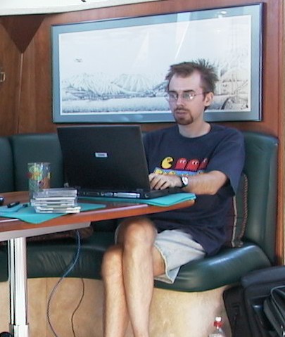 Michael calmly working on a boat after learning to meditate, circa 2000 Michael calmly working on a boat after learning to meditate, circa 2000